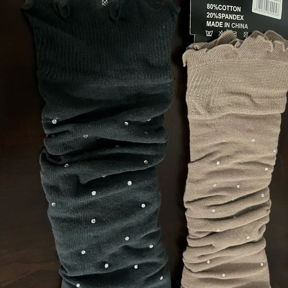 2 pairs Leg Warmers with rhinestones NWT